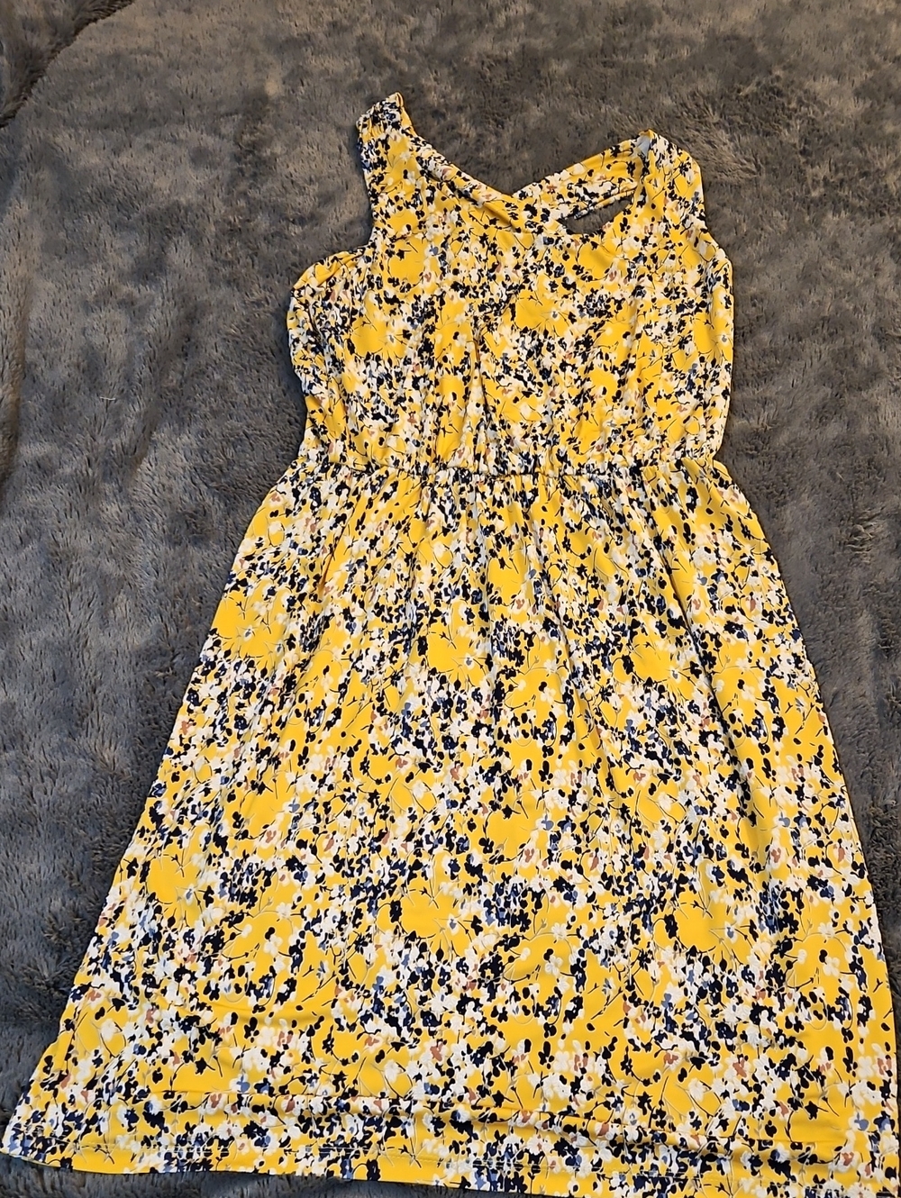 Kaileigh One-Shoulder Yellow Floral Dress Worn Once